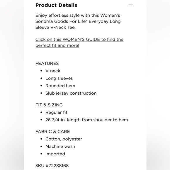 🩶 Sonoma Goods For Life Everyday Long
Sleeve V-Neck Tee L - Picture 6 of 7